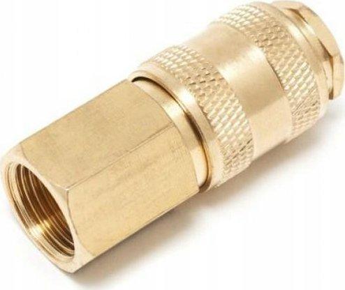 Pneumatic quick coupler with valve with internal thread 1/4" (brass)