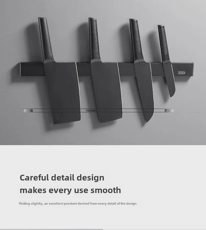 Магнитная подставка для ножей - настенное крепление без перфорации из нержавеющей стали 304 для хранения на кухне