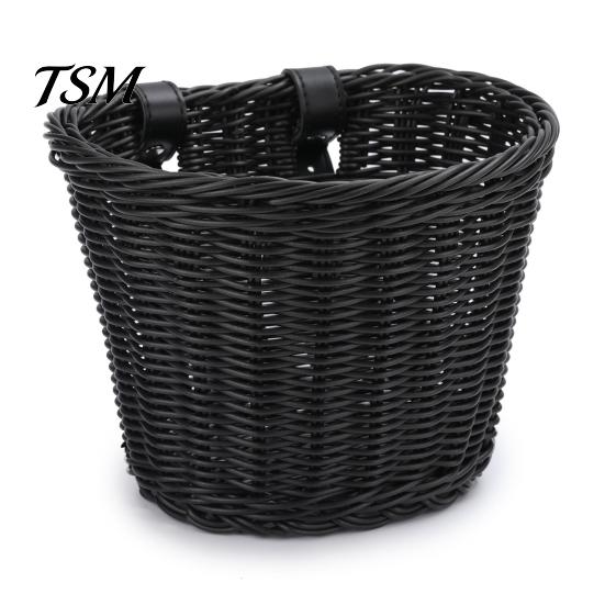 Bike Basket Hand-Woven Bicycle Large Capacity Strong Load-bearing Cycling Easy Installation Handlebar Front Replacement Storage Holder