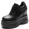 11cm Platform Wedge Hidden Heel Women Casual Shoes Chunky Sneakers Microfiber Leather Female Shoes Spring Autumn