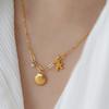 316L Stainless Steel Shell Starfish Zircon Pendant Necklace For Women Gift Neck Chain Waterproof Jewelry