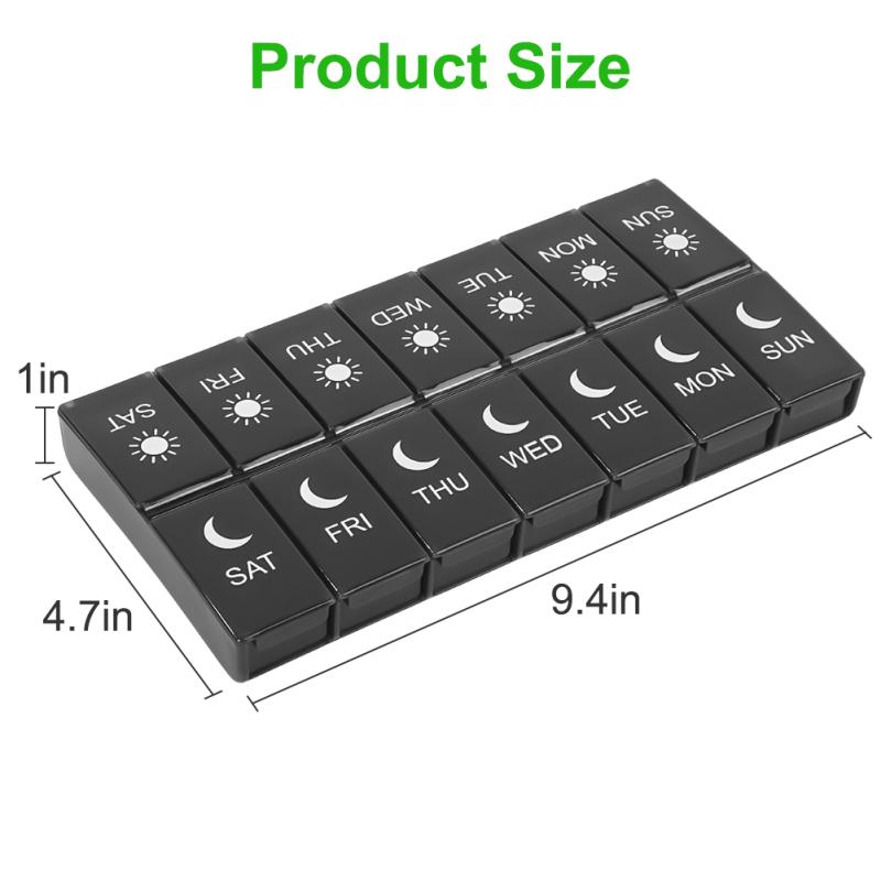 Еженедельная таблетница с 14 отделениями, портативная дорожная таблетка, органайзер, дозатор таблеток, здоровье