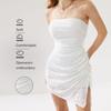 Женское летнее платье без бретелек, утягивающее платье с высокой талией и облегающее платье