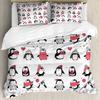Christmas Style Snowflake Dot Pattern Three-piece Quilt Cover 3D Digital Printing Bedding Set Retro Bed Cover
