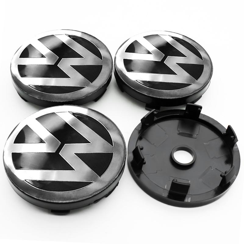 VW 4Pcs 56mm 60mm Car Wheel Center Hub Cap Cover Emblem Stickers For Volkswagen VW GTI Polo Golf Passat Tiguan Arteon Touareg Caddy