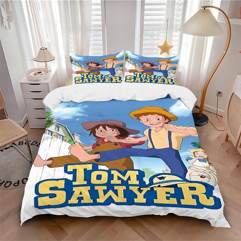 Tom Sawyer Adventures Print 3Pcs Bedding Set,Duvet Cover with 2 Bedro,Pillowcase Home Birthday Gift