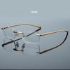 Men Rimless Reading Glasses Prescription Lenses Presbyopic Eyewear Women Blue Light Blocking Lenses Al-Mg Eyeglasses Frame