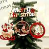 Christmas Ornament Wooden Hanging Santa Snowman Merry Christmas Decor Wood Red Xmas Tree Ornament for Holiday Home Decor