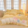 Lace Princess Wind Four-piece Set Washed Cotton Bed Sheet Quilt Cover Embroidered Small Fresh Bedding