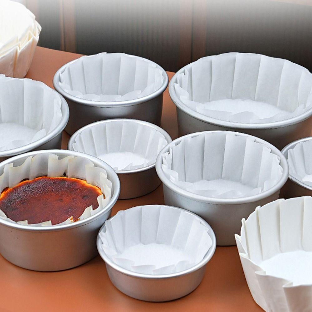 50/100 шт. с гофрированными краями Баскский чизкейк Масляная бумага для одноразовых кексов для вечеринки