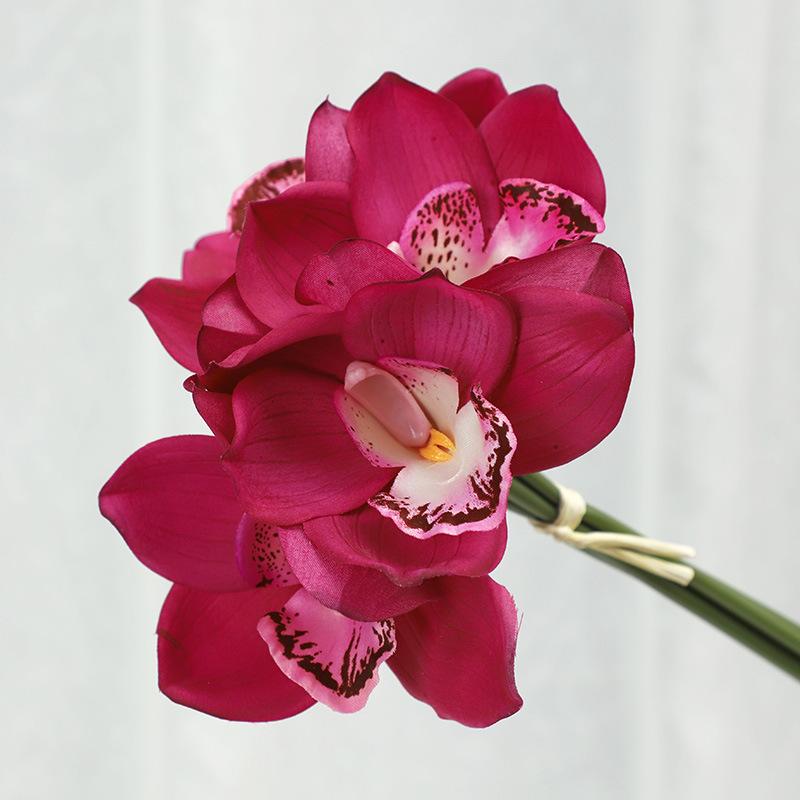 Moisturizing Cymbidium Bundle Home Interior Decoration Ornament Fake Flower Bonsai Feel Phalaenopsis