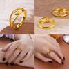 Chic Brass Gold Plated Twist Design Couple Ring Ideal For Fashion Forward Women