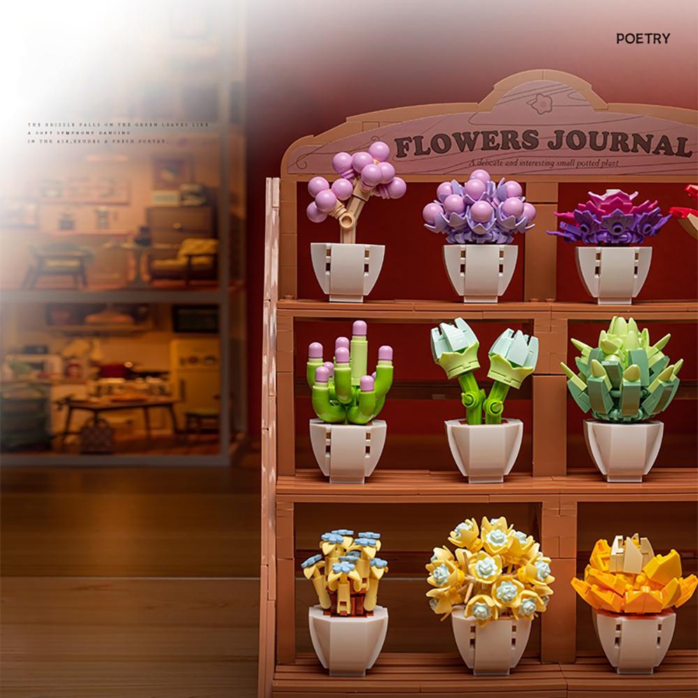 Сделай сам горшечный суккулент, букет цветов, конструктор, креативное зеленое украшение, подставка, идеальный детский праздничный подарок