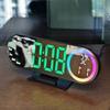 Voice Control Digital Alarm Clock 12/24H Format LED Electronic Clock LED Mirror Clock  Office Decor
