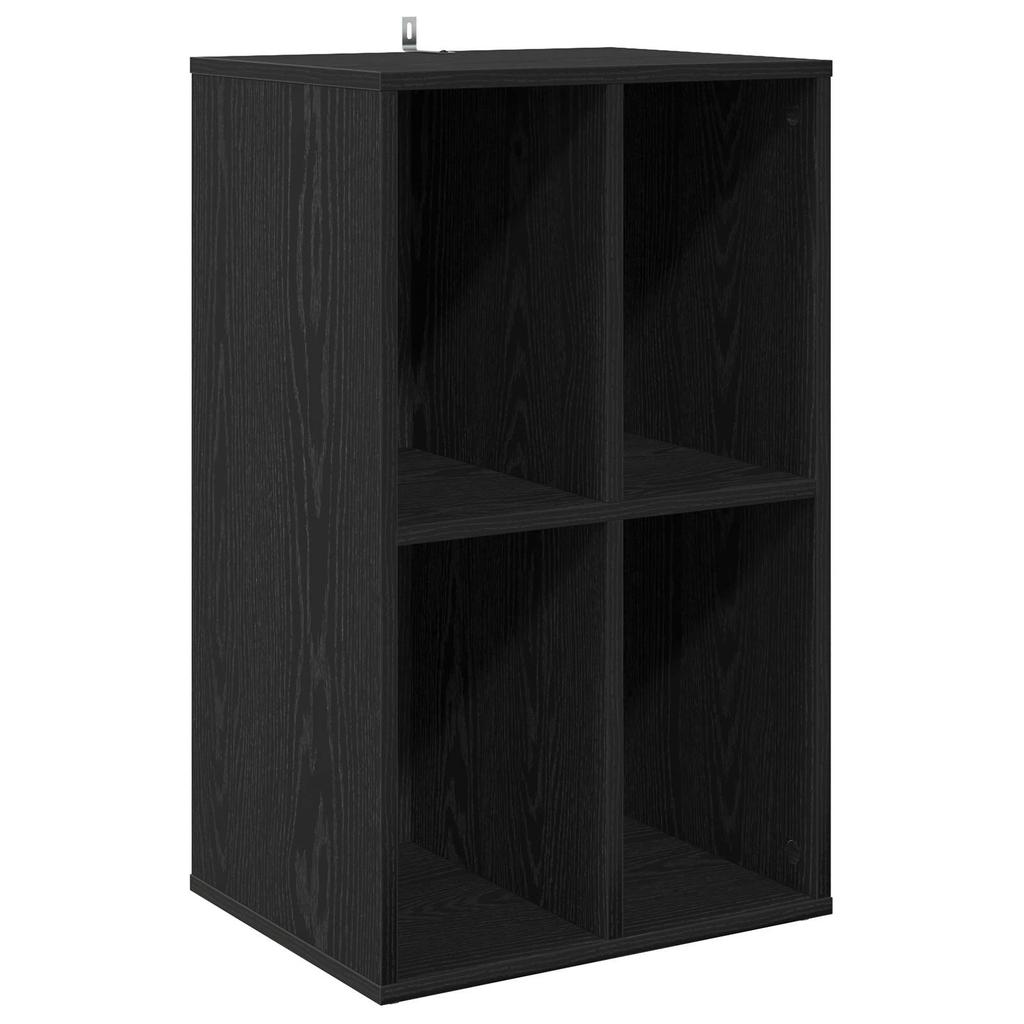 Record Cabinet Black Oak Effect 44.5 x 36.5 x 74.5 cm