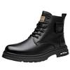 2024 New Martin Boots Men's Autumn and Winter Velvet High-top Men's Shoes British Style Middle-help Men's Tooling Boots 9763