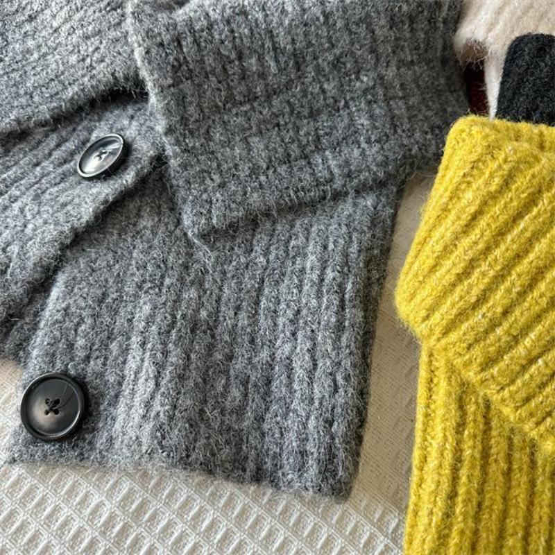 Вязаная шерстяная универсальная теплая и холодная защита шеи шаль на пуговицах шейный платок