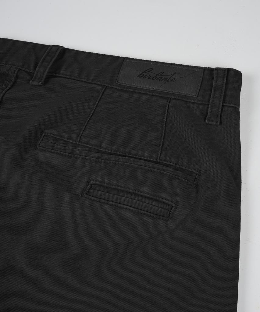 BIRBANTE Хлопковые брюки чинос со спандексом, garment-washed - Черный