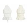 Sleeveless Chiffon Vest Tops Halter Women's Crop Top Simple Lace-up Camisole  Club