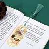 Cat Hollowed Cat Bookmark Flower Chinese Style Metal Reading Bookmark Creative Tassels Chinese Style Bookmarks Teachers'Day Gift