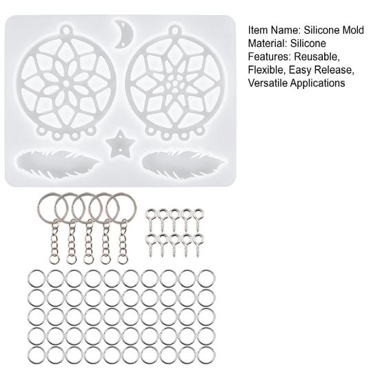 Ловец снов силиконовая форма DIY смоляная форма для поделок Ловец снов форма для изготовления DIY смоляной Ловец снов брелок серьги ожерелье шарм