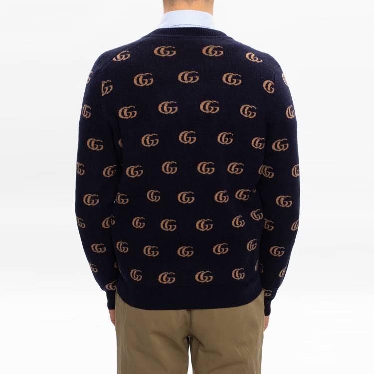 Gucci Мужской шерстяной кардиган с жаккардовым узором Double G 645291-XKBPF-4804