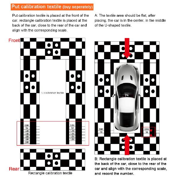 Carsanbo Car Panoramic 3D 2D Calibration Cloth 360 Degree Camera Surround Bird Eye View System Debugging Cloth Special 4 Pcs/set