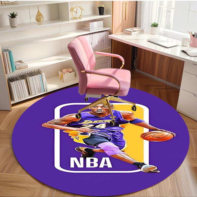 NBA Print Round Rug, Washable Floor Carpet, For Entryway Dorm Laundry Room Office Study, Home Decor Birthday Christmas Gift