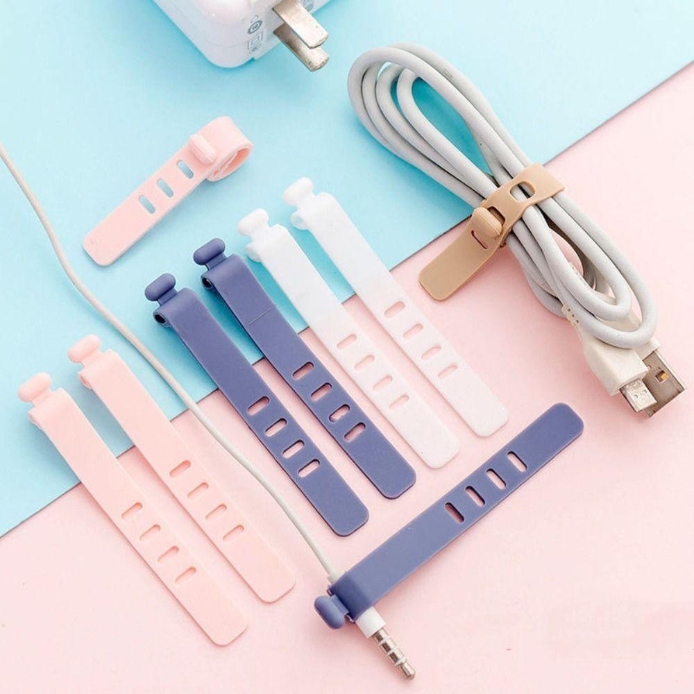 Earphone Cable Home Office Supplies Multicoloured Cable Organizer Wire Binding Strap Cable Winder Ties USB Cable Fastener Tape
