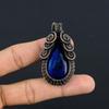 Blue Flash Labradorite Handmade Pendant, Natural Gemstone Jewelry, 999 Copper Wire Wrapped Pendant Jewelry, For Gift