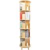 Rotating Bookshelf 360 Degree Display Floor Standing Bookcase Storage Rack Book Display Stand W/ 5 Tiers, Wood Book Shelf