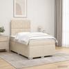 Box Spring Bed with Mattress Cream 120 x 190 cm Fabric