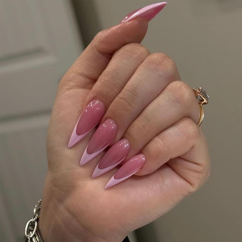 Европейские и американские градиентные персиковые балетные типсы для коротких ногтей