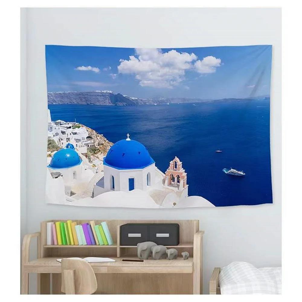 Fashion Home Decoration Tapestry Window Landscape Natural Ocean Pattern Bedroom Living Room Tapestry