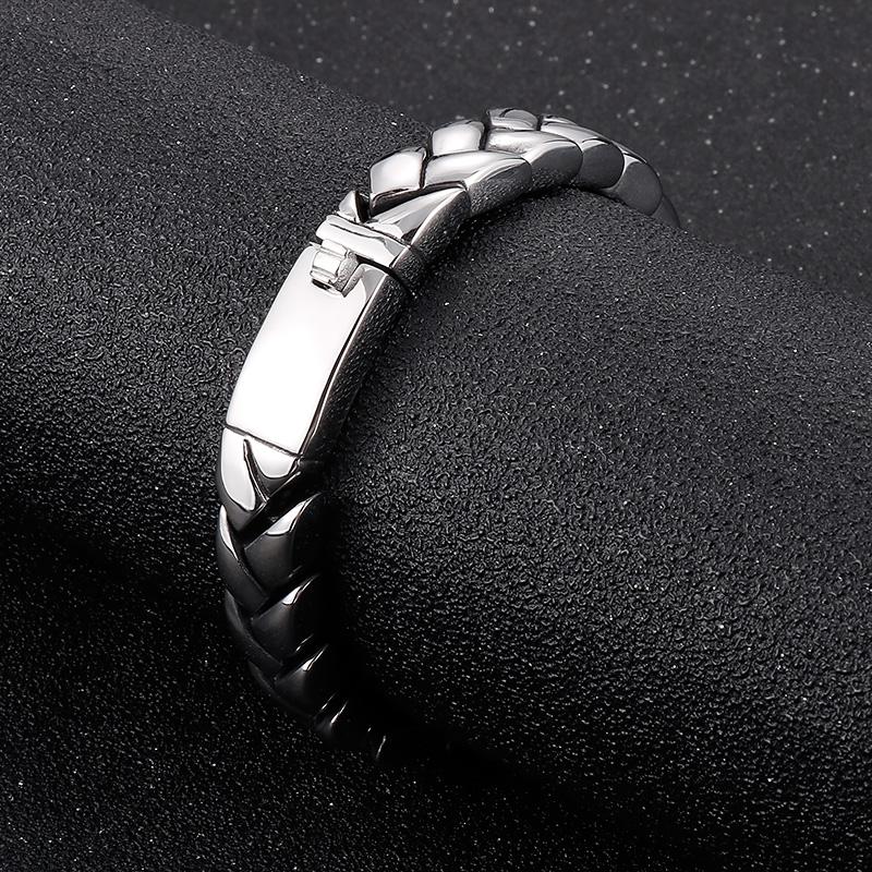 11mm Cast Polished Small Chain Bracelet Men Stainless Steel Trendy Jewelry Newest