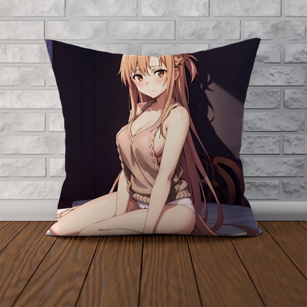 Наволочка Sword Art Online Для Автомобиля Дивана Декоративная Домашняя Двусторонняя Печать Плюшевая Квадратная Подушка-Плед Чехол