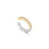 Two-tone Bezel 925 Silver Ear Cuff E066-02T