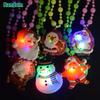 12-120PCS Halloween Christmas Glow Necklace Bracelet Scary Glitter Pendant Light Up Props Kids Party Favors Holiday Decoration