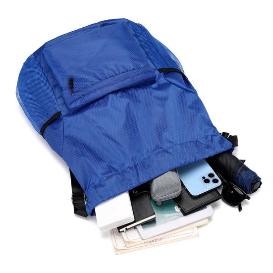 Backpack with Drawstring Closure Waterproof Wear-Resistant Large Capacity Multi-Pocket Design Swimming Gear Backpack