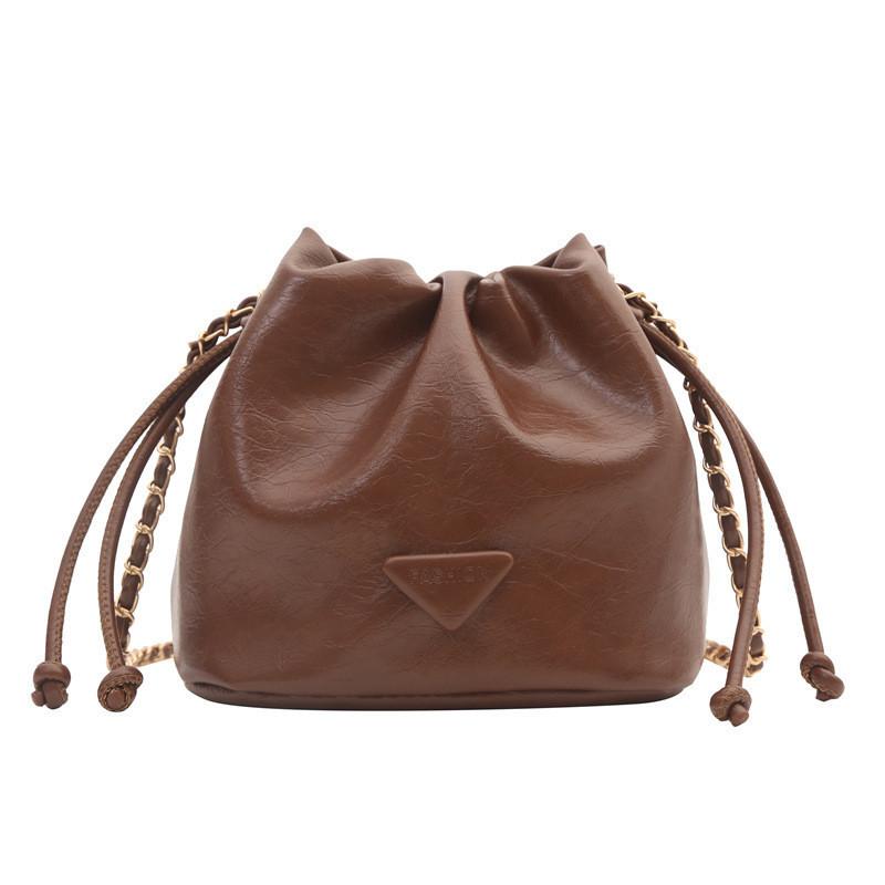 Шикарная городская сумка-ведро для женщин из мягкой искусственной кожи с кулиской