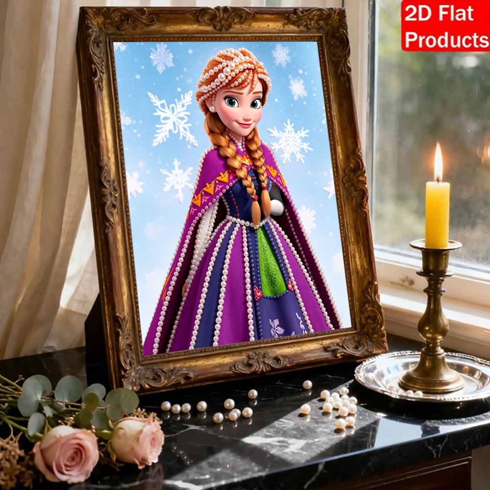 Disney Жемчужная живопись Замороженная Анна 5D Сделай сам Жемчужная картина Поделки для взрослых/начинающих Идеи для подарков Декор для дома
