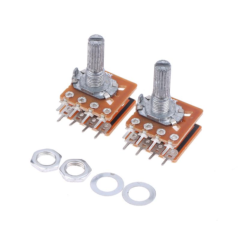 2/5Pcs 8Pins B50K B100K Sound Volume Amplifier Potentiometer Dual Channel 8-Pin Flower Shaft 20Mm 25Mm 30Mm Wh148 (16) Type