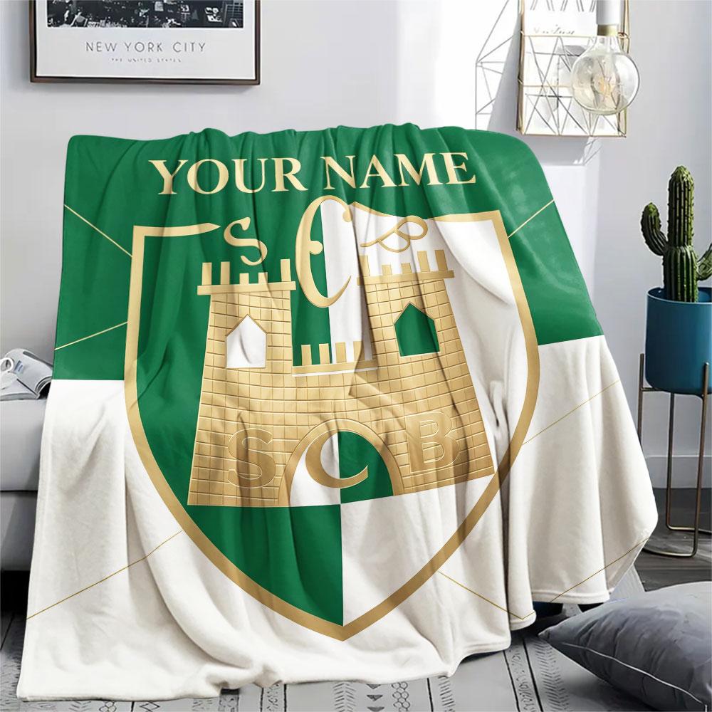 Custom Name,SC Braga Printed Flannel Blanket, soft throw for bedroom sofa, washable, Christmas present, great gift.