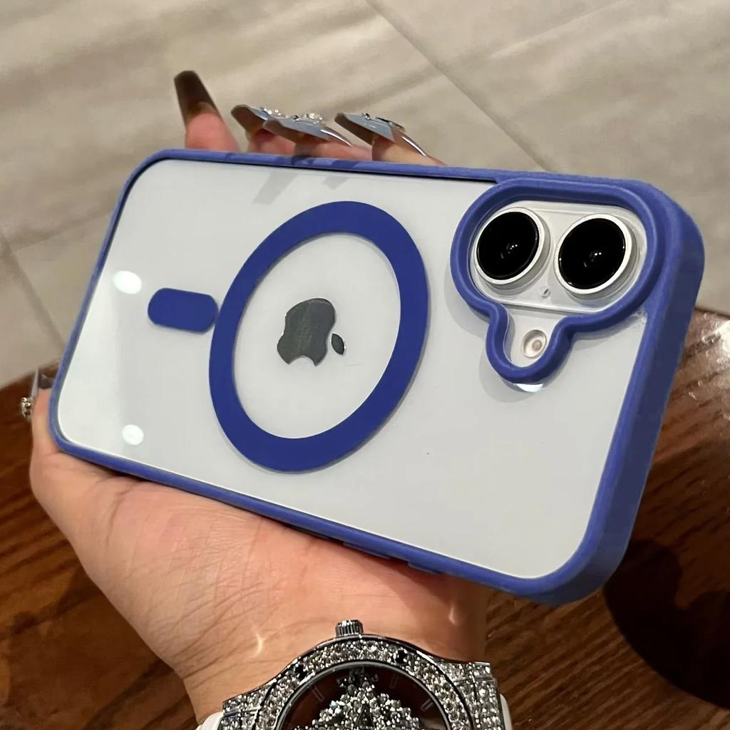 Чехол-бампер цвета конфет с магнитной беспроводной зарядкой для iPhone 16 Pro Max 15 Plus 14 13 12Pro Max, прозрачная противоударная задняя крышка