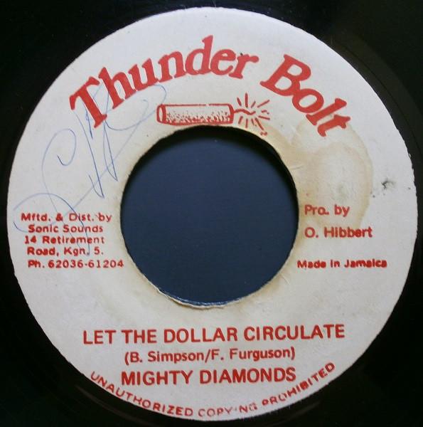 7-дюймовая пластинка MIGHTY DIAMONDS TRINITY Let The Dollar Circulate Dollar R NONE Thunder Bolt Ямайка Регги Ска Даб Б/у