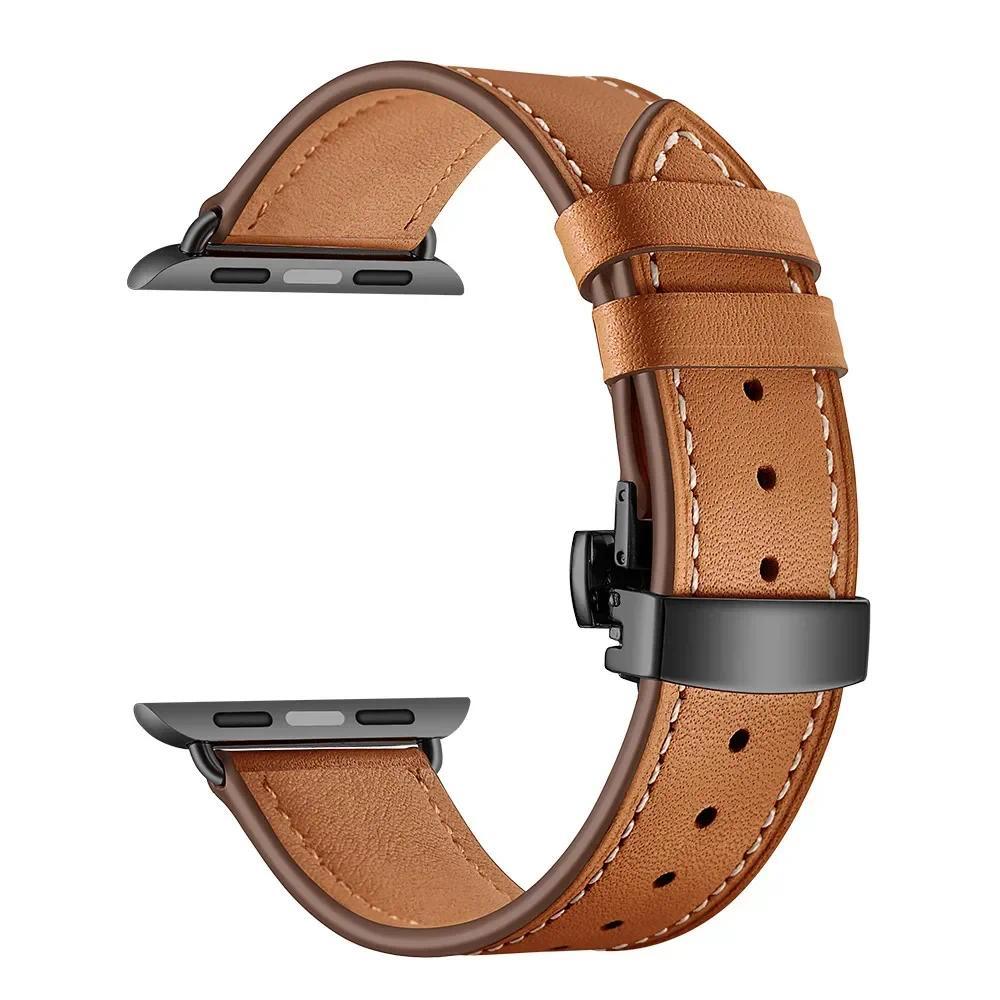 Кожаный ремешок для наручных часов Apple Watch 49 мм 46 мм 45 мм 44 мм 42 мм 41 мм 40 мм 38 мм 45 мм для iWatch Серии 11 10 9 8 7 6 5 4 Ultra3