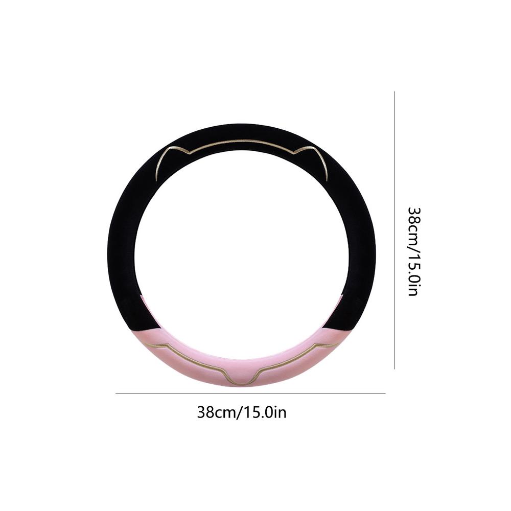 Cute Steering Wheel Cover Aesthetic Steering Wheel Cover Thickened 15inch Warm Winter Steering Wheel Cover For Most Cars SUVs