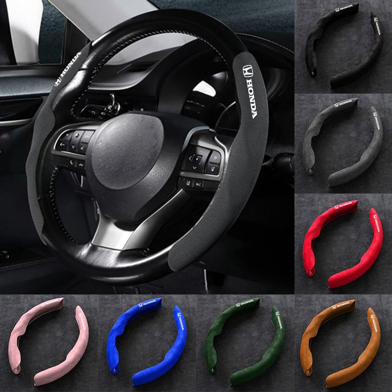 Чехол на руль автомобиля из замшевой кожи, противоскользящий, для Honda Mugen Jazz Insight Freed Fit CRV Civic Accord City, автомобильные аксессуары