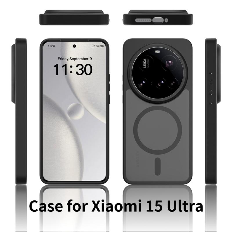 Матовый чехол для Xiaomi Mi 15 Ultra из поликарбоната и ТПУ, с защитой от отпечатков пальцев, гладкая поверхность, полупрозрачный.