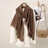 Solid Color Minimalist Versatile Cotton-Linen Scarf for Women Autumn Winter Popular Single-Color Long Scarf